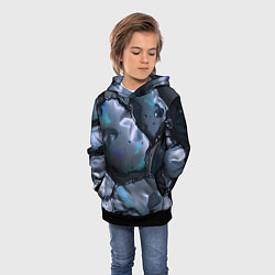 Толстовка-худи детская Жидкая субстанция серая, цвет: 3D-черный — фото 2
