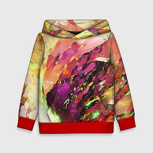 Детская толстовка Красно-жёлтая абстракция / 3D-Красный – фото 1