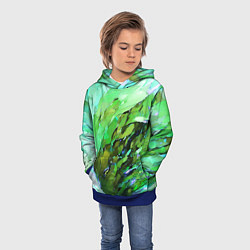 Толстовка-худи детская Зелёная абстракция, цвет: 3D-синий — фото 2