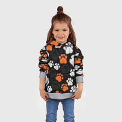 Толстовка-худи детская Мохнатые лапки, цвет: 3D-меланж — фото 2