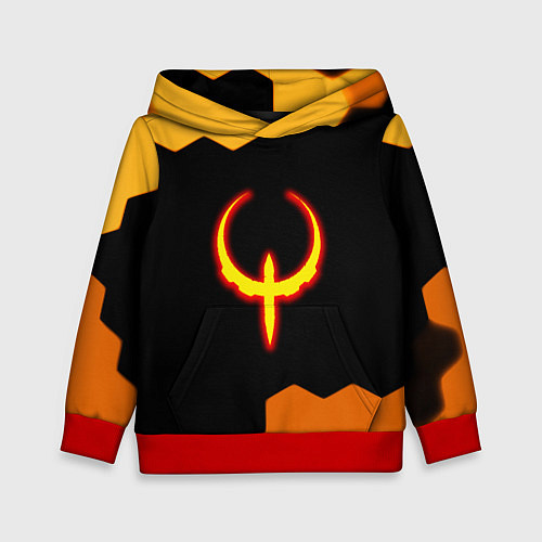 Детская толстовка Квейк соты огненное лого / 3D-Красный – фото 1