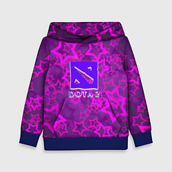 Толстовка-худи детская Dota2 звёзды неон, цвет: 3D-синий