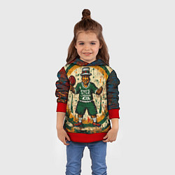 Толстовка-худи детская Бостон Селтикс кельт, цвет: 3D-красный — фото 2