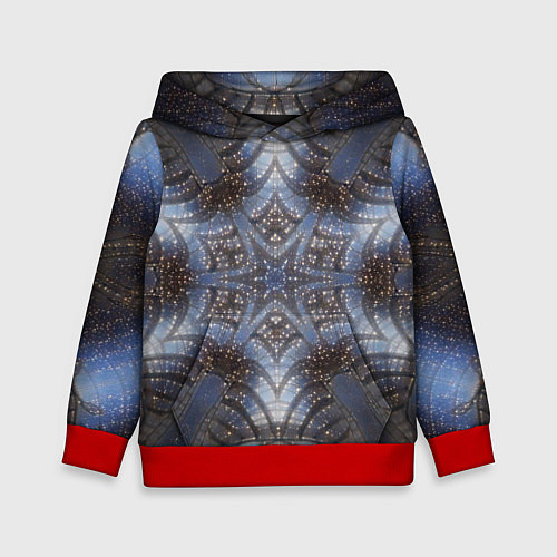 Детская толстовка Снежинка в космосе / 3D-Красный – фото 1