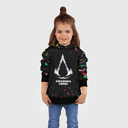 Толстовка-худи детская Assassins Creed конфети, цвет: 3D-черный — фото 2