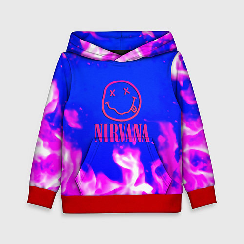 Детская толстовка Nirvana neon flame / 3D-Красный – фото 1