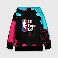 Толстовка-худи детская NBA баскетбол соты неон, цвет: 3D-черный