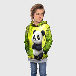 Толстовка-худи детская Пандочка, цвет: 3D-меланж — фото 2