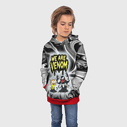 Толстовка-худи детская We are Venom - Morty, цвет: 3D-красный — фото 2
