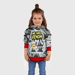 Толстовка-худи детская We are Venom - Morty, цвет: 3D-красный — фото 2