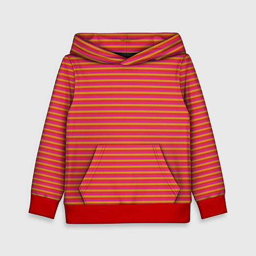 Детская толстовка Полосы красный розовый и оранжевый / 3D-Красный – фото 1