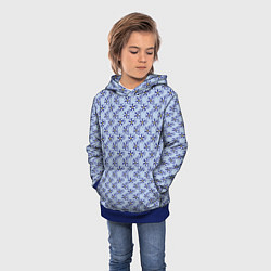 Толстовка-худи детская Паттерн голубой в цветочек, цвет: 3D-синий — фото 2