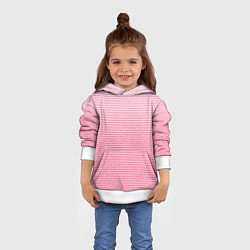 Толстовка-худи детская Полосатый розовый текстурный, цвет: 3D-белый — фото 2