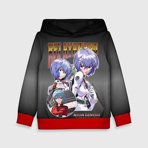 Детская толстовка Евангелион Аянами Рей / 3D-Красный – фото 1