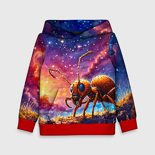 Детская толстовка Муравей в космосе / 3D-Красный – фото 1