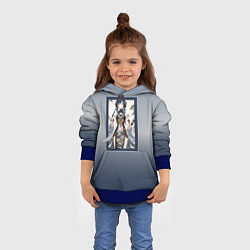 Толстовка-худи детская Персонаж Геншин импакт, цвет: 3D-синий — фото 2