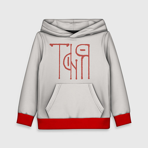 Детская толстовка Вязью Татьяна - красная надпись / 3D-Красный – фото 1