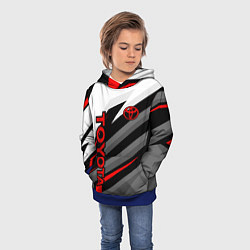 Толстовка-худи детская Toyota - белый и красный, цвет: 3D-синий — фото 2