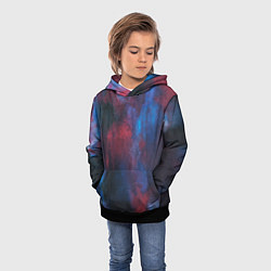 Толстовка-худи детская Тай-дай космос, цвет: 3D-черный — фото 2