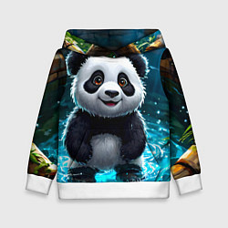 Толстовка-худи детская Панда в колодце, цвет: 3D-белый