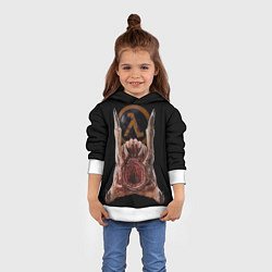 Толстовка-худи детская Half life - headcrab, цвет: 3D-белый — фото 2