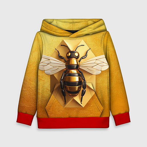 Детская толстовка Пчела на золоте / 3D-Красный – фото 1