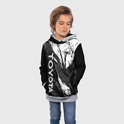 Толстовка-худи детская Toyota - белый разрыв, цвет: 3D-меланж — фото 2