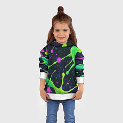 Толстовка-худи детская Разноцветные кляксы, цвет: 3D-белый — фото 2