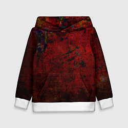 Толстовка-худи детская Абстракция - dark grunge mood, цвет: 3D-белый