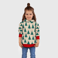 Толстовка-худи детская Новогодняя ель, цвет: 3D-красный — фото 2