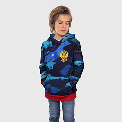 Толстовка-худи детская Камуфляж с гербом РФ, цвет: 3D-красный — фото 2