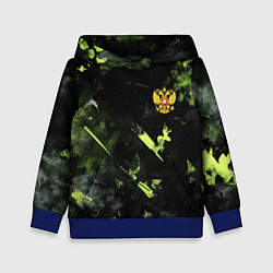 Толстовка-худи детская Зеленая краска в виде камуфляжа, цвет: 3D-синий