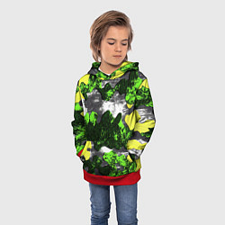 Толстовка-худи детская Камуфляж из брызг краски, цвет: 3D-красный — фото 2