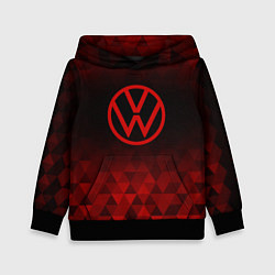 Толстовка-худи детская Volkswagen red poly, цвет: 3D-черный