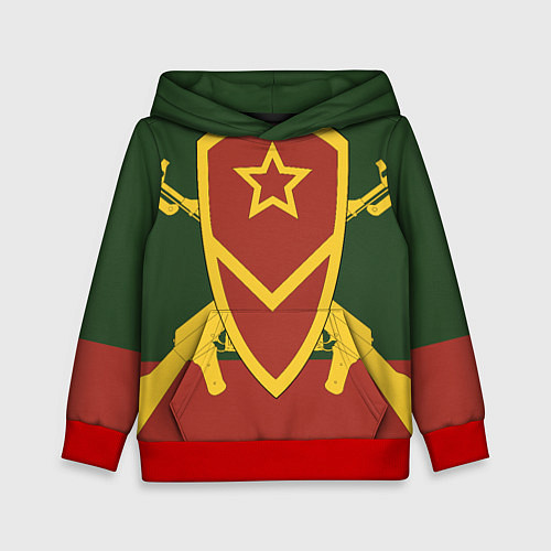 Детская толстовка Мотострелковые войска: герб со щитом / 3D-Красный – фото 1