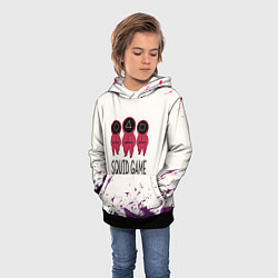 Толстовка-худи детская Играй в кальмара, цвет: 3D-черный — фото 2
