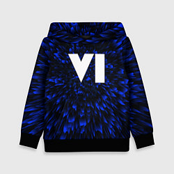 Толстовка-худи детская GTA 6 blue energy, цвет: 3D-черный