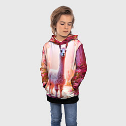 Толстовка-худи детская Альпака в розовом, цвет: 3D-черный — фото 2