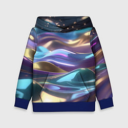 Толстовка-худи детская Космические мягкие волны, цвет: 3D-синий