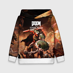 Толстовка-худи детская Doom slayer Doom the dark ages, цвет: 3D-белый