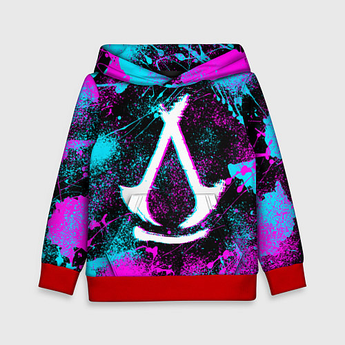 Детская толстовка Assassins creed shadows - neon color / 3D-Красный – фото 1