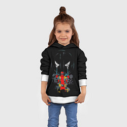 Толстовка-худи детская Дэдпул и пушки, цвет: 3D-белый — фото 2