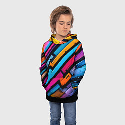 Толстовка-худи детская Абстракция с граффити, цвет: 3D-черный — фото 2
