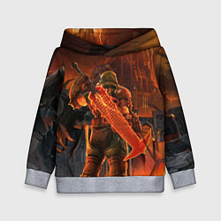 Толстовка-худи детская Doom slayer and tower Doom, цвет: 3D-меланж