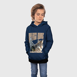 Толстовка-худи детская Волки в ночи, цвет: 3D-черный — фото 2