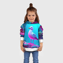 Толстовка-худи детская Подводная чайка, цвет: 3D-белый — фото 2