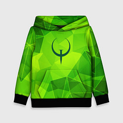 Толстовка-худи детская Quake green poly, цвет: 3D-черный