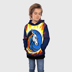Толстовка-худи детская Даллас Маверикс в огне, цвет: 3D-черный — фото 2