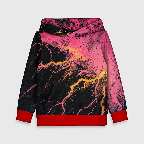Детская толстовка Абстрактные молнии текстура / 3D-Красный – фото 1