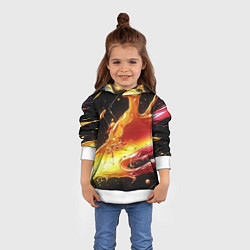 Толстовка-худи детская Динамичная краска текстура, цвет: 3D-белый — фото 2